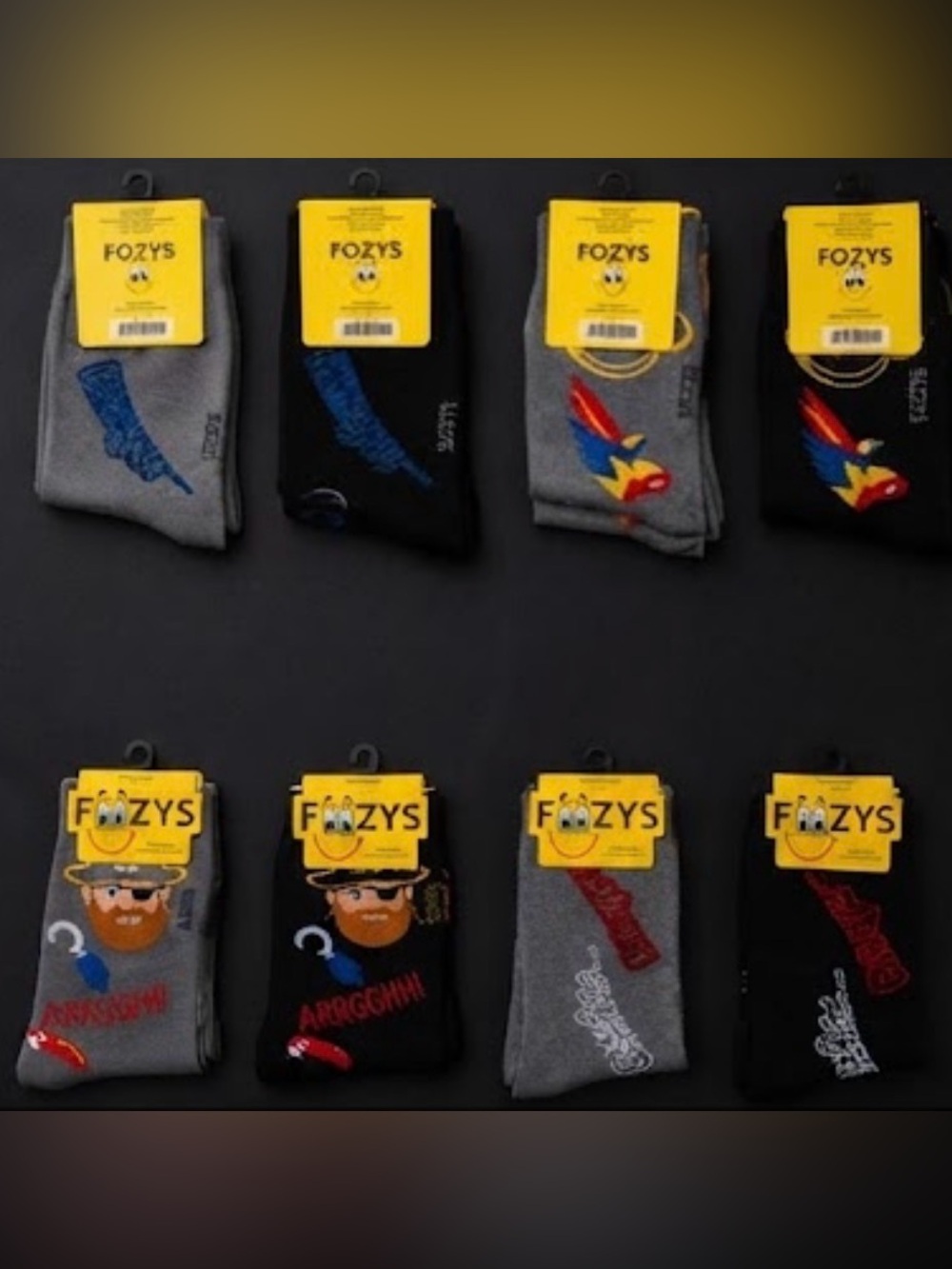 Foozys Novelty Crew Socks NWT Y2K Graphic Designs